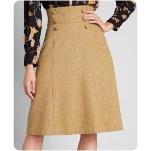 Modcloth Herringbone Tweed High Waist Skirt